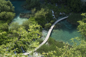 Croatie, voyages, nature, rivière, pont en bois, voyage de noces