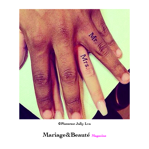 Un tatouage pour son alliance, bague, diamant, flèches, mariés, mariage