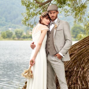Costume biege, boutique Styl'France, Collection mariage 2023
