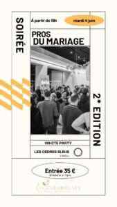 Affiche soirée professionnels du mariage, le 4 juin 2024, Perpignan soirée mariage