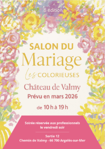 Affiche salon du mariage Les Colorieuses, Argelès-sur-Mer, salon du mariage Perpignan, salon du mariage Occitanie