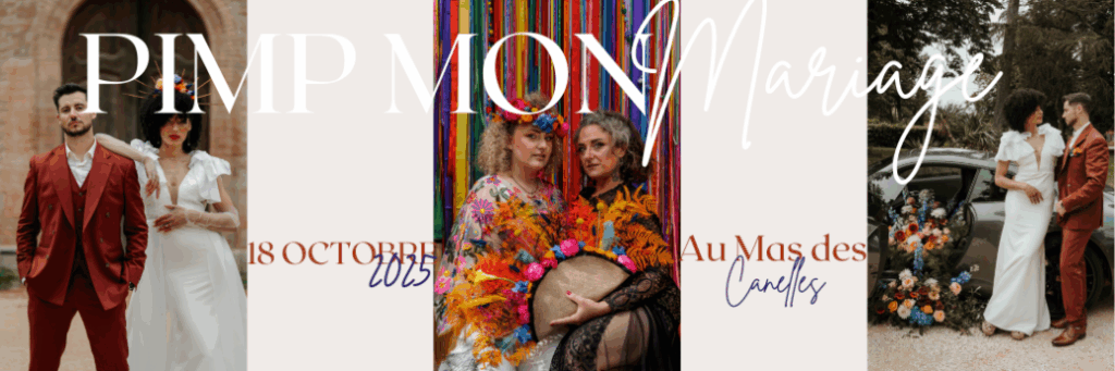 affiche salon du mariage, salon du mariage Toulouse, salon du mariage Aude, salon du mariage Occitanie, salon Pimp Mon Mariage, La Mariée Enjouée, dates salons du mariage Occitanie