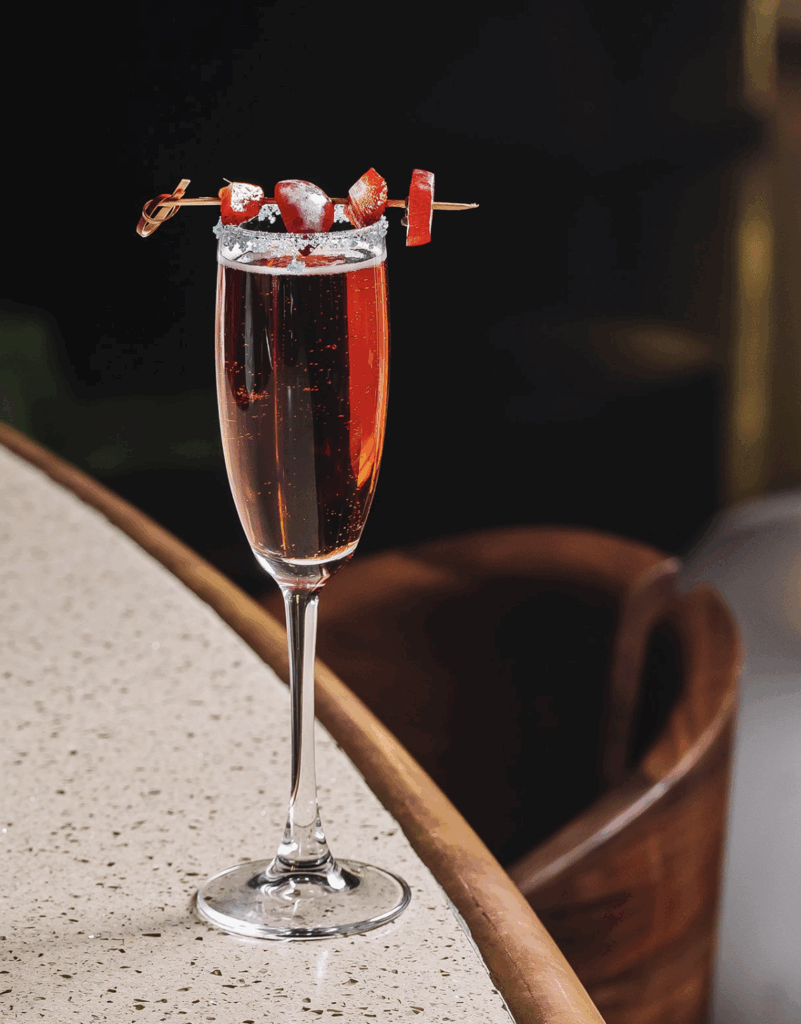 Kir royal revisité, cocktail alcool mariage, cocktail champagne, kir revisité, idée de kir, idées de cocktails mariage