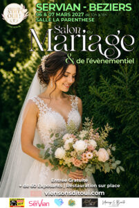 salon du mariage Béziers - Servian, Viens On S'Dit Oui, les 6 et 7 mars 2027, dates salons du mariage Béziers 2027, agenda mariage Béziers 2027, salons du mariage en Occitanie 2027