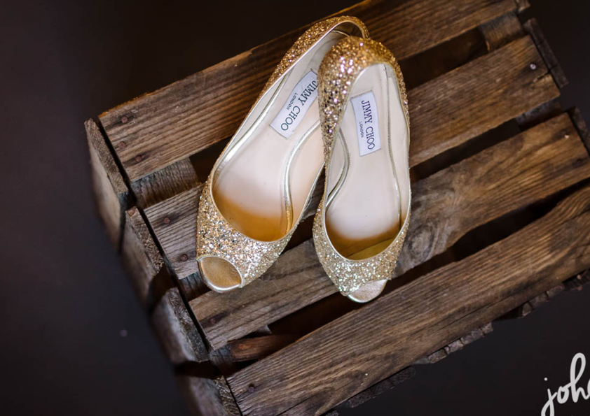 chaussures de mariée, escarpins or, mariée, talons, bois, coton