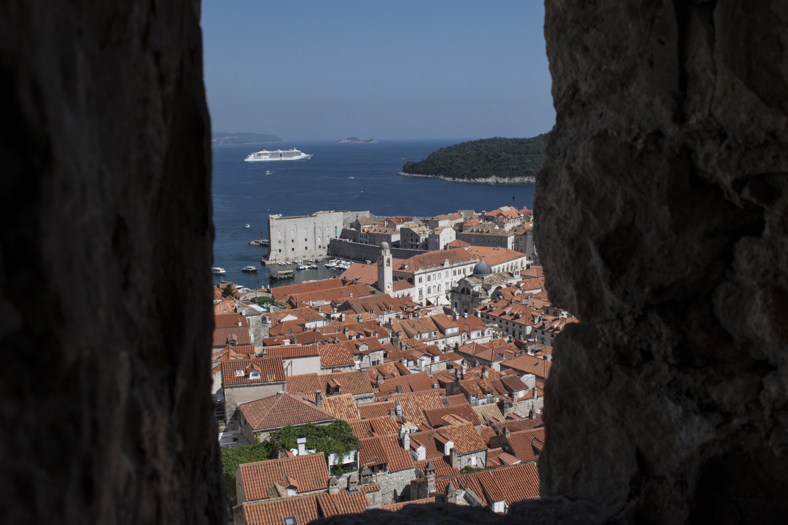 Croatie, voyages, ville, soir, mer, vue mer, côte croate