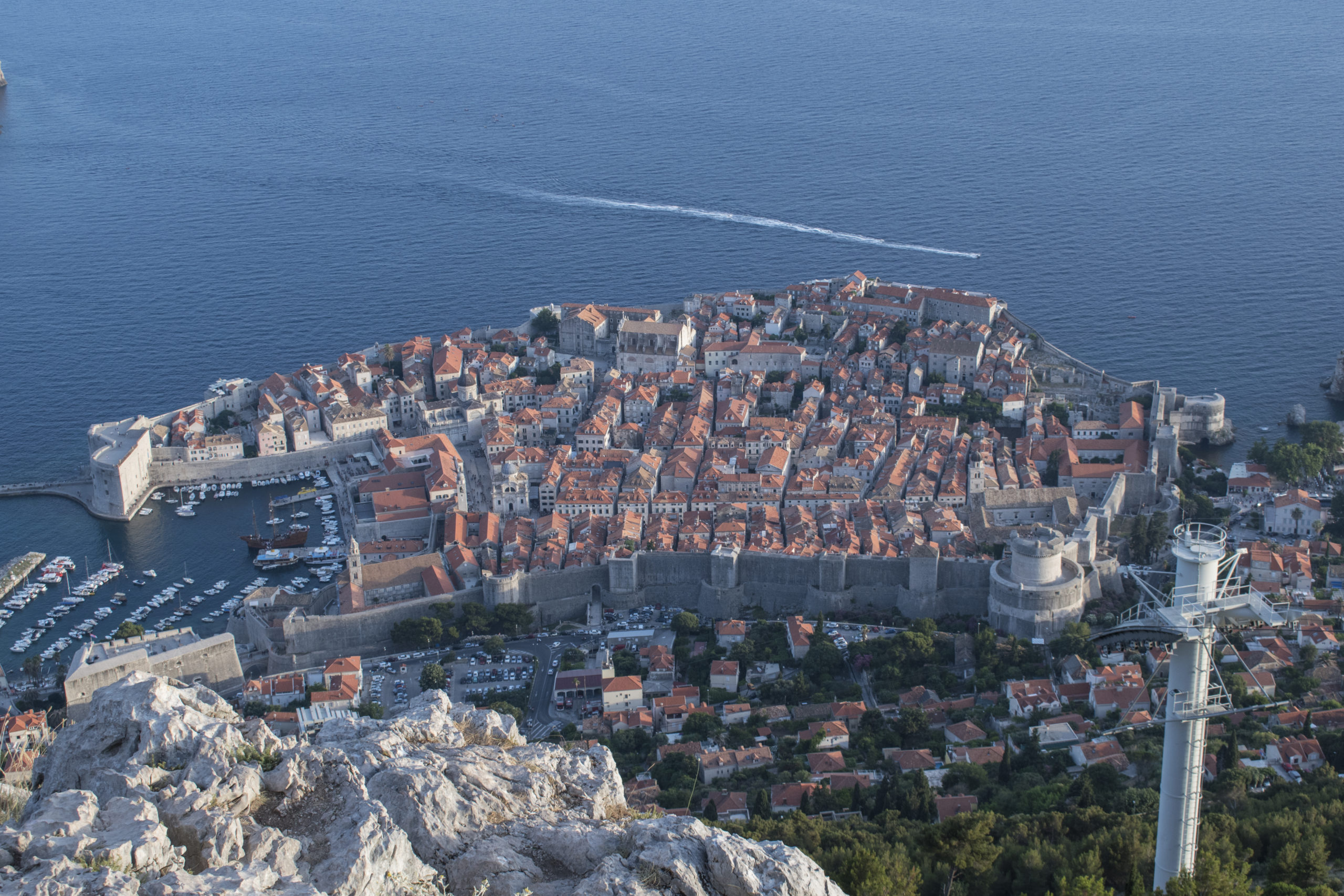 Croatie, voyages, ville, soir, mer, vue mer, côte croate