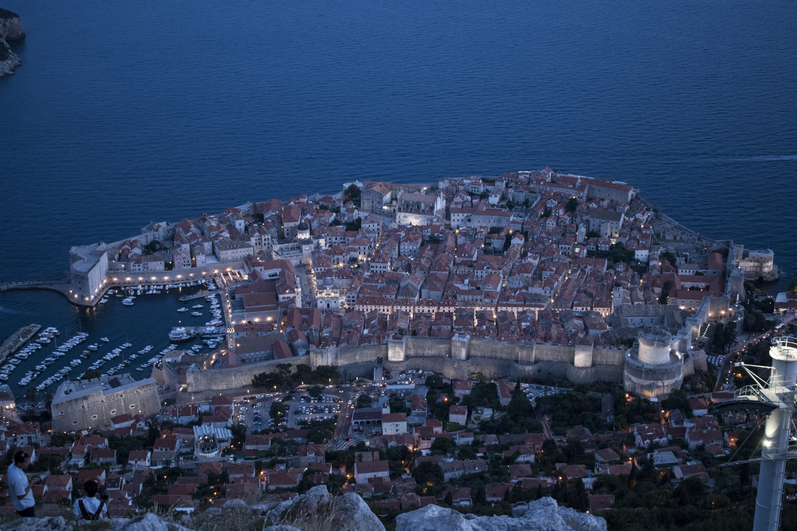 Croatie, voyages, ville, soir, mer, vue mer, côte croate