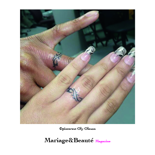 un tatouage pour son alliance de mariage, tribal, maori