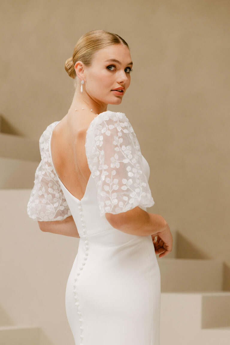 Marylise Bridal robe de mariee Florencia Sleeves boutique lEcrin Blanc Perpignan scaled 1 768x1152