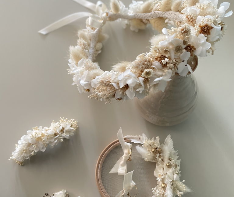 Plaisir et Creation Accesoires en fleurs sechees mariage 768x649